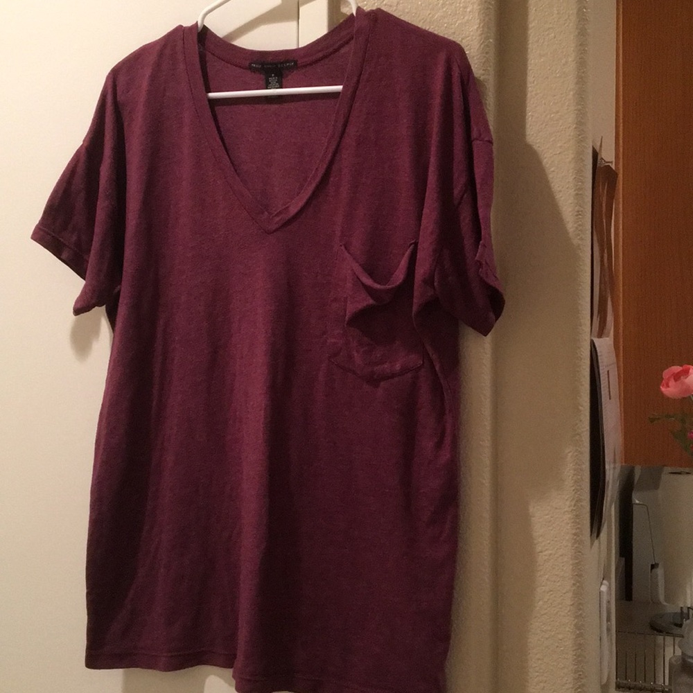 Burgundy Oversized Boyfriend T-shirt